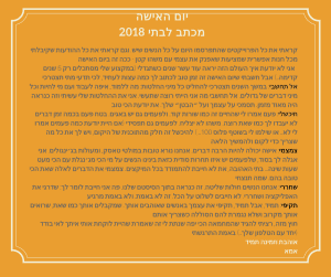 אסנת חן - מכתב מעדי יופה לבתה ביום האישה 2018